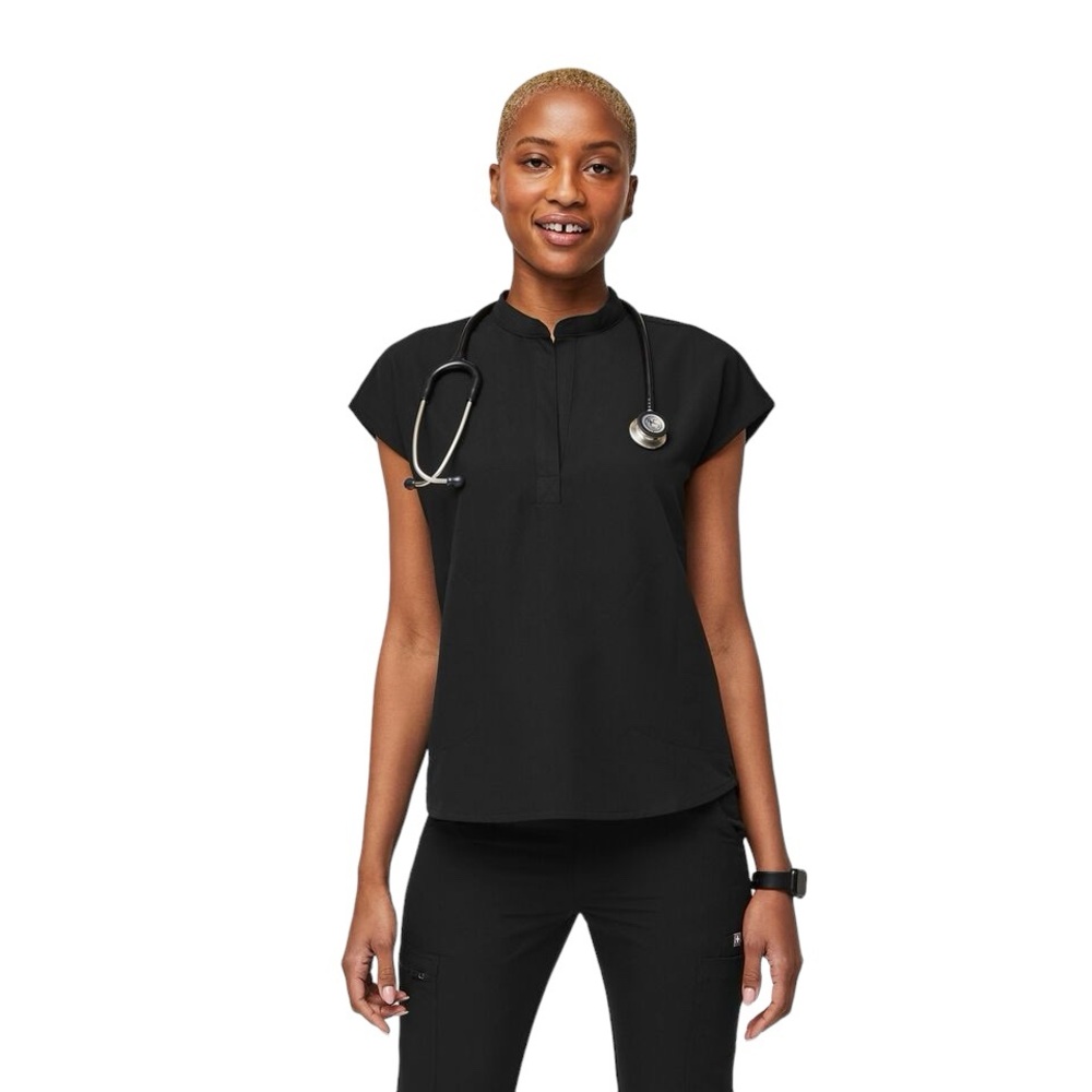 Figs Rafaela Oversized Scrub Top Black